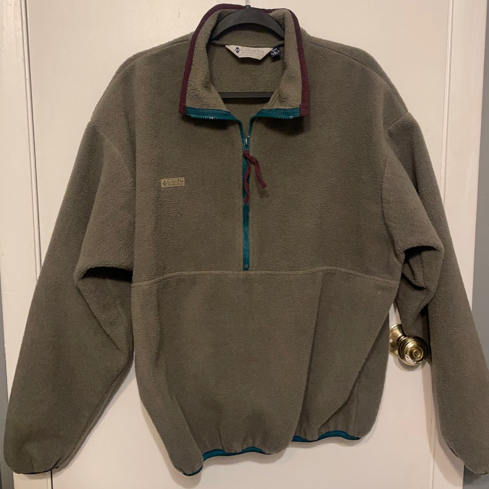 Vintage Columbia Green Quarter-zip (M/L)